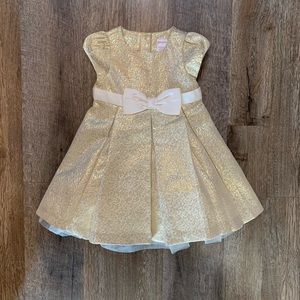 Gold metallic toddler dress
